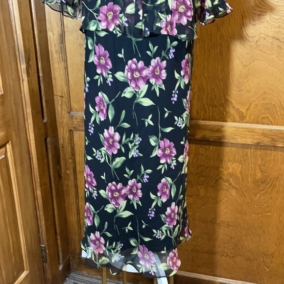 Virgo Black Floral Maxi Dress with Jacket - EUC - Picture 3 of 9